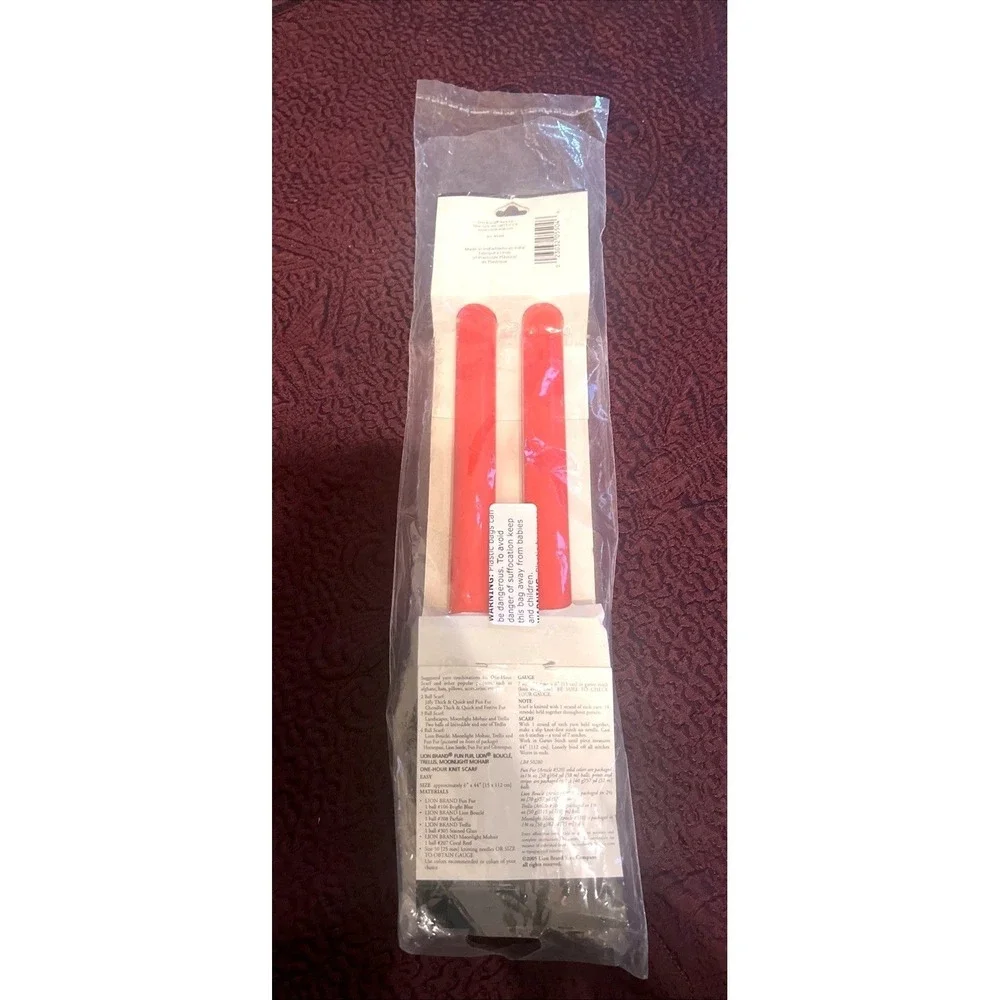 New LION BRAND 25 mm Knitting Needles Speed Stix Red Super Chunky Plastic 14